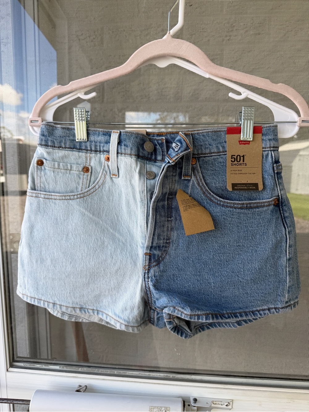 Levi's Two-Tone Light & Medium Blue 501 Women's Denim Shorts